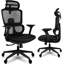 Chaise de bureau ergonomique en filet Liora avec appui-tête réglable, soutien lombaire et dossier respirant