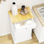Armoire poubelle de cuisine blanche E1 inclinable avec un tiroir et un compartiment, idéale pour un îlot, bloque les odeurs, peut placer des plantes grasses sur le dessus, prolonge l'îlot de 10 gallons, cadres photo
