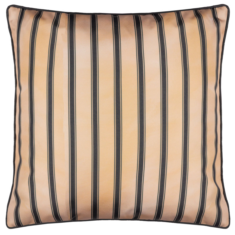 Monkey Palm Indoor / Outdoor Square Cushion, Beige Striped