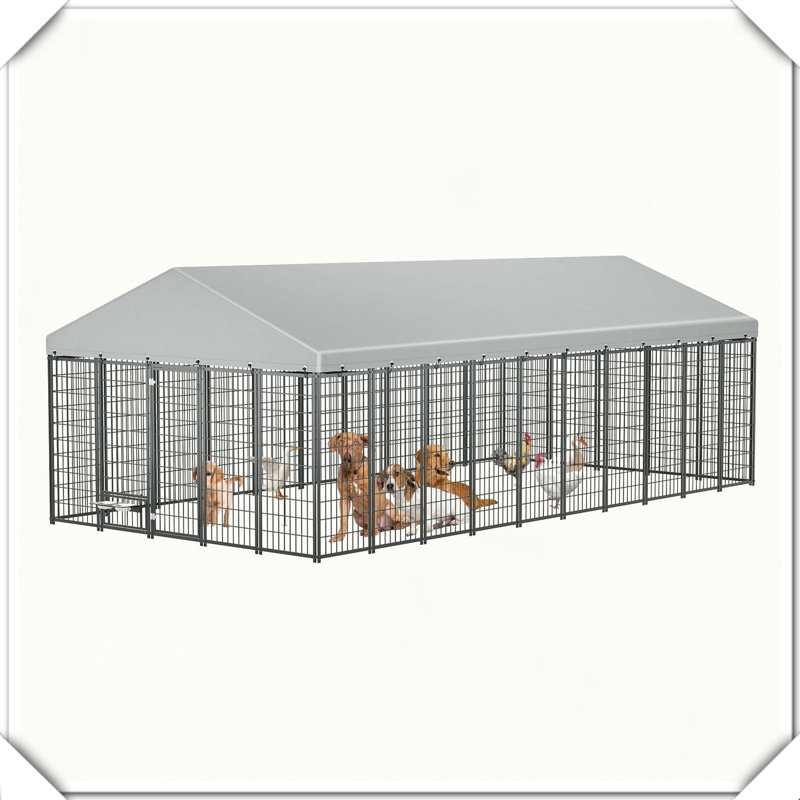 Clôture en métal pour l'extérieur, H 81,5 po x l 115,67 po x P 226,4 po