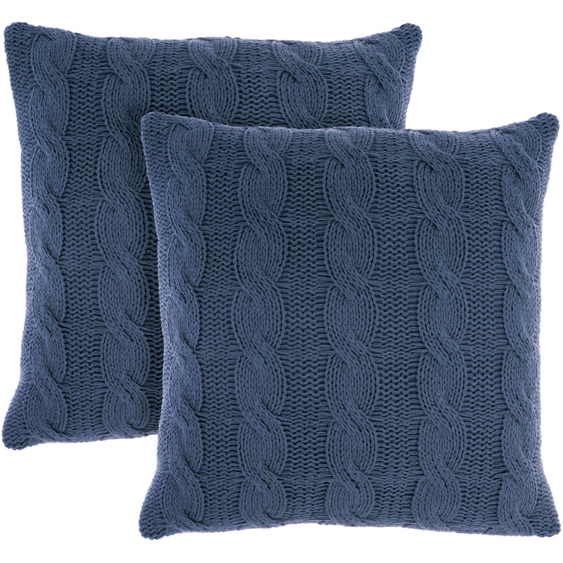 Cotton Throw Pillow, Navy Blue
