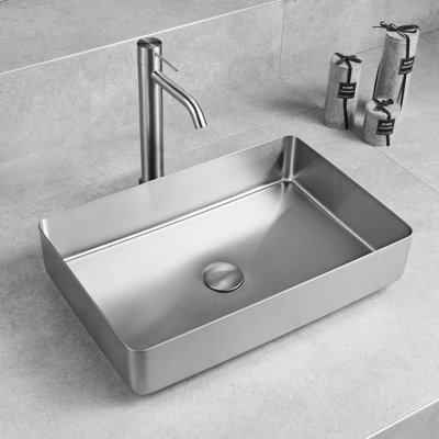 MODLAND 13.62'' Stainless Steel Rectangular Bathroom Sink | Wayfair