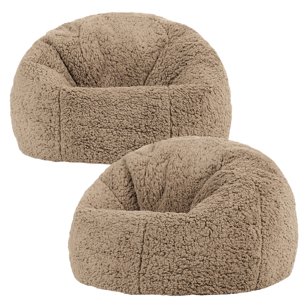 icon Kids Kingston Teddy Fleece Classic Bean Bag, Light Pink, Pack of 2