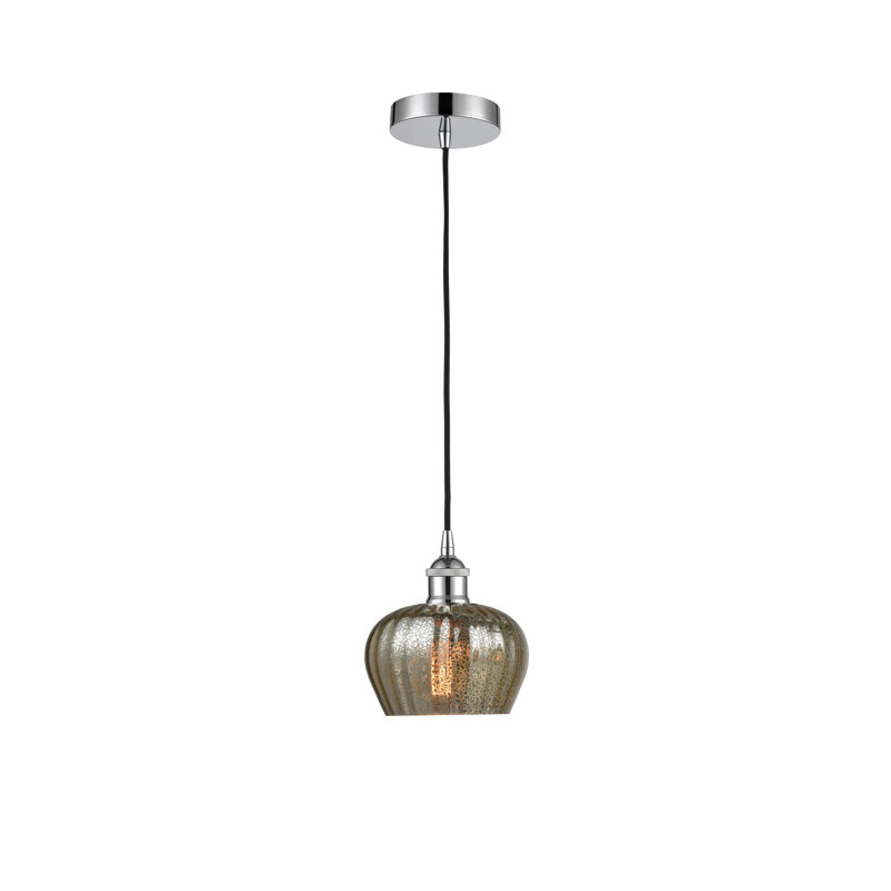Luminaire suspendu en forme de dôme à 1 lumière Noille, Chrome poli