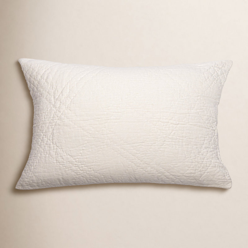 Catalina Linen Sham, King, Ivory