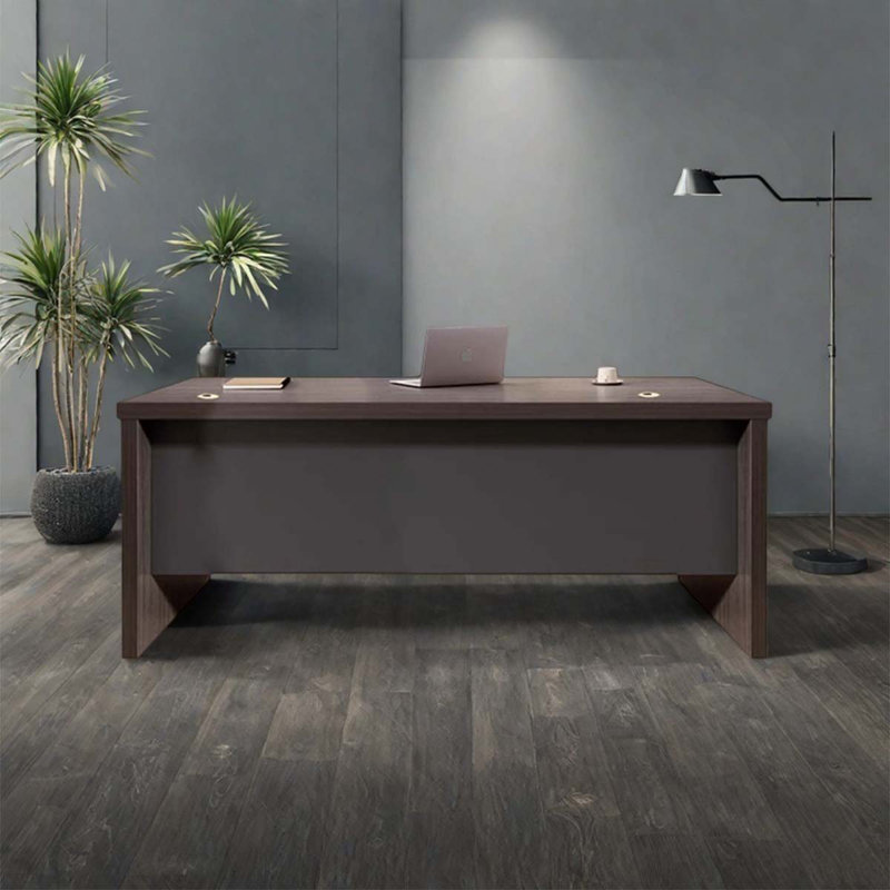 Bureau d'ordinateur moderne en bois synthétique, H 29,5 po x l 62,99 po x P 31,5 po