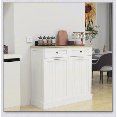 Carielle - Two Drawers and Two-Compartment Tilt-Out Trash Cabinet Kitchen Trash Cabinet
