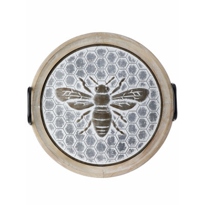 Aylaa Wood and Metal Bee Honeycomb Tray
