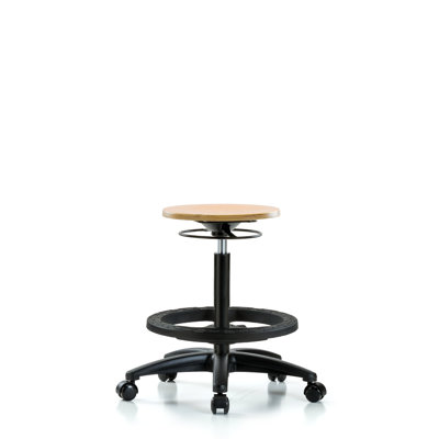 Alysa Adjustable Height Ergonomic Lab Stool with Footring Pedestal Base