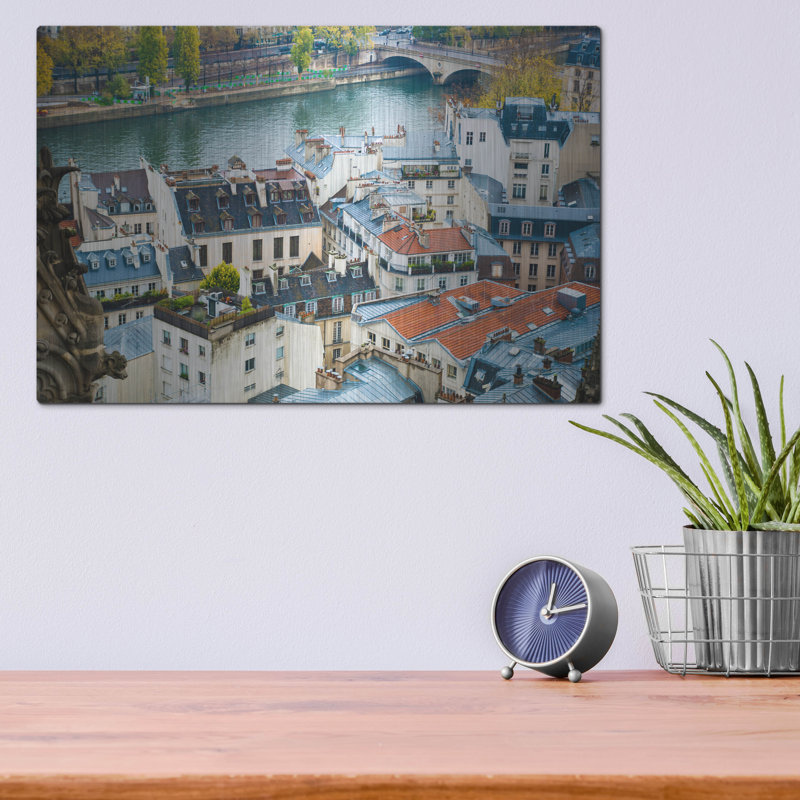 «Paris Rooftops» par Sonja Quintero, art mural en métal, H 12 po x l 16 po