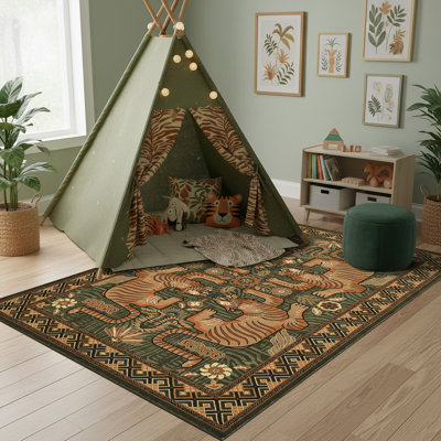 Tapis à imprimé animal vintage pour la lessive, la chambre à coucher et le salon