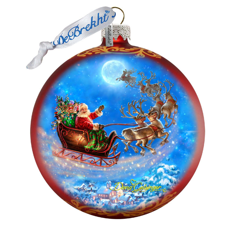 3.5'' Handmade Glass Animals Ball Ornament