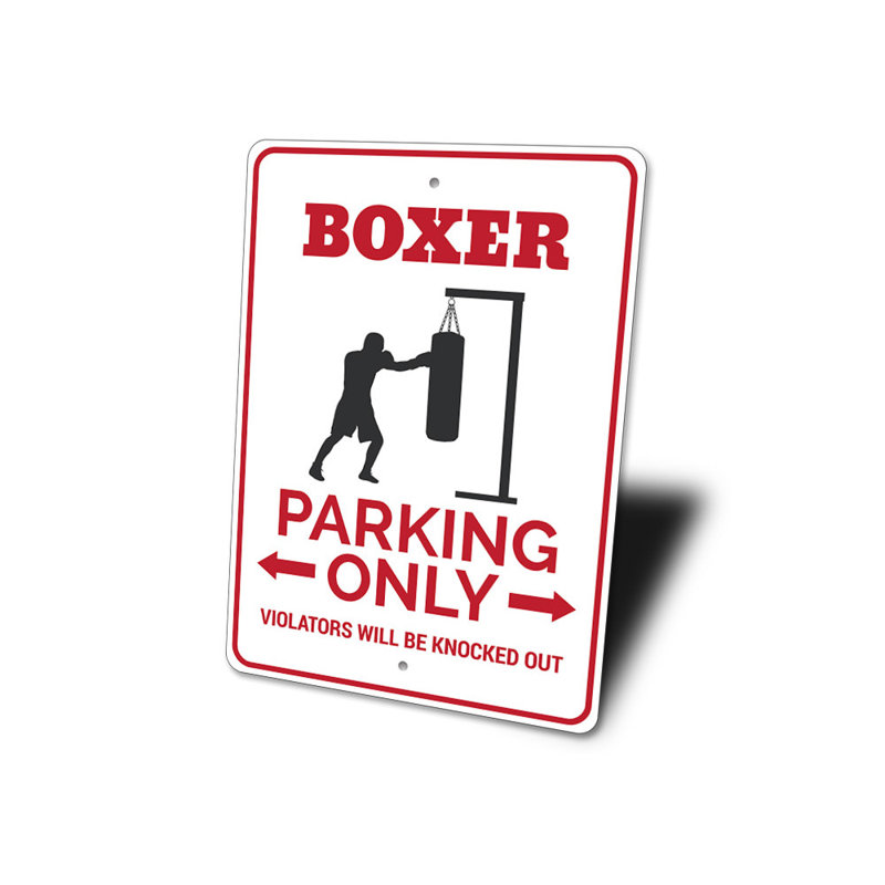Enseigne en aluminium Boxer, H 10 po x l 14 po x P 0,04 po