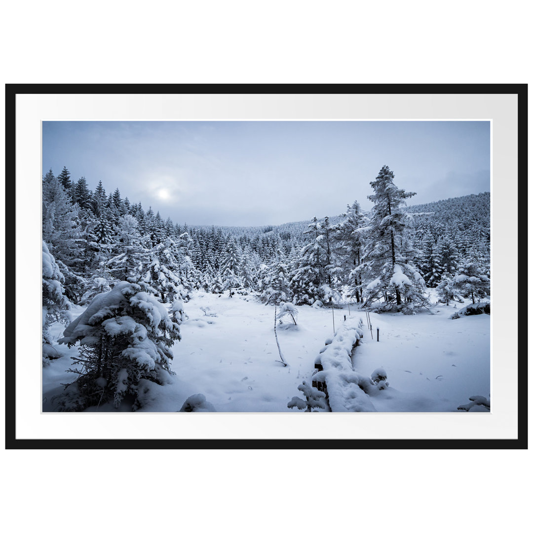 Gerahmtes Poster Winterlandschaft vereister See