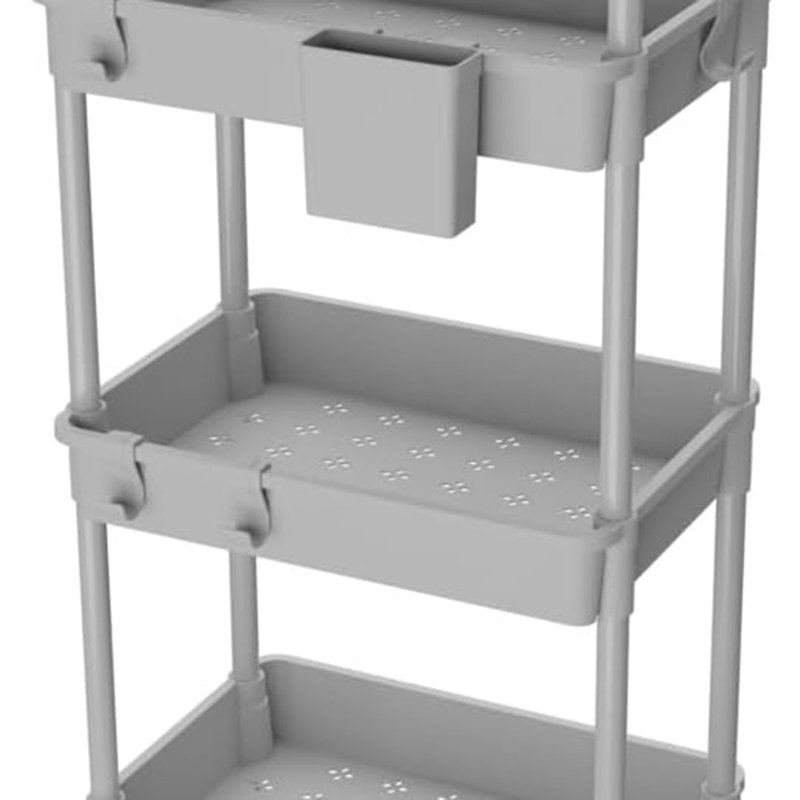 With Handle, Utility Cart Made Of Multifunctional Storage Organizer Tool For, Gray