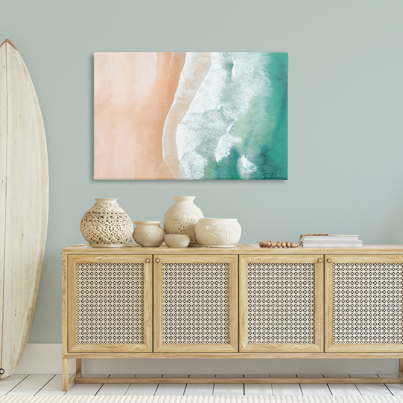 Art mural sur toile, "Vagues aériennes" par Sissi et Seb, H 30 po x l 45 po