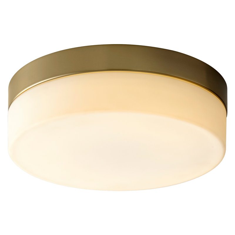Amaranthe Glass Flush Mount, Aged Brass, 3.5" H x 11.25" W x 11.25" D
