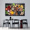 Élégant fruits et légumes, reproduction d'art sur toile moderne, toile de fond noire 1P
