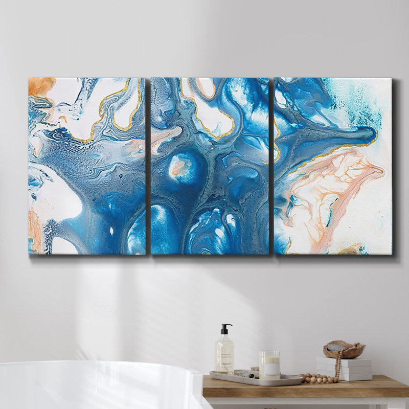 " Monet " 3 - Pieces, 27" H x 54" W x 2" D