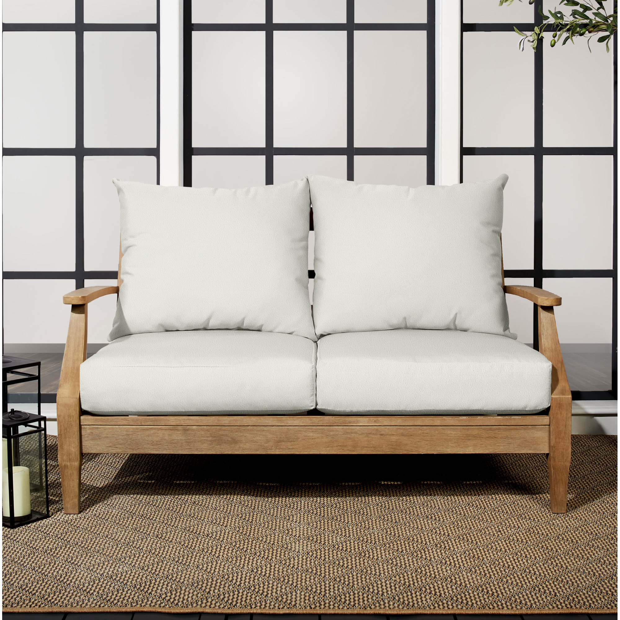 Maelynn Outdoor Loveseat, Snow, 23.5 in x 23 in