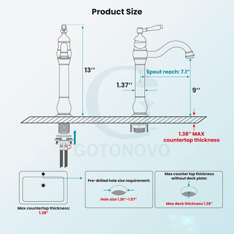 Single-handle Bathroom Faucet with Drain Assembly, Brushed Nickel