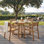 Ensemble repas 5 pièces pour l'extérieur avec 4 chaises en bois d'acacia et table ronde de 47,2 pouces, idéal pour les patios, les jardins, les bords de piscine et l'intérieur