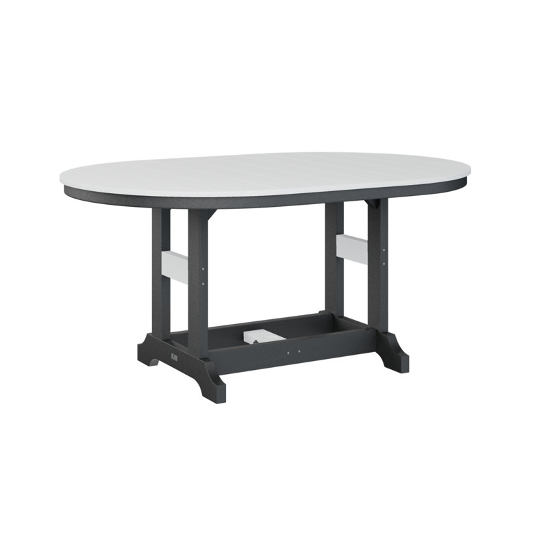 Table de bar Berlin Classic, Noir, H 39,5 po x l 44 po x P 64 po, Blanc