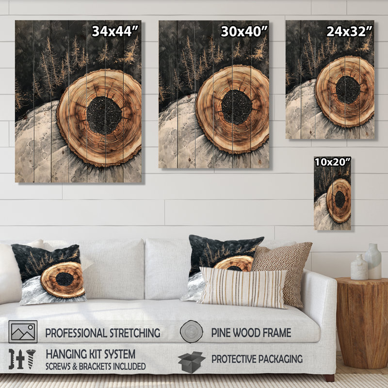 The Forest S Glass Vein Of Crystal I - Forest Wood Wall Art - On Natural Pine Wood, 20" H x 10" W x 0.78" D