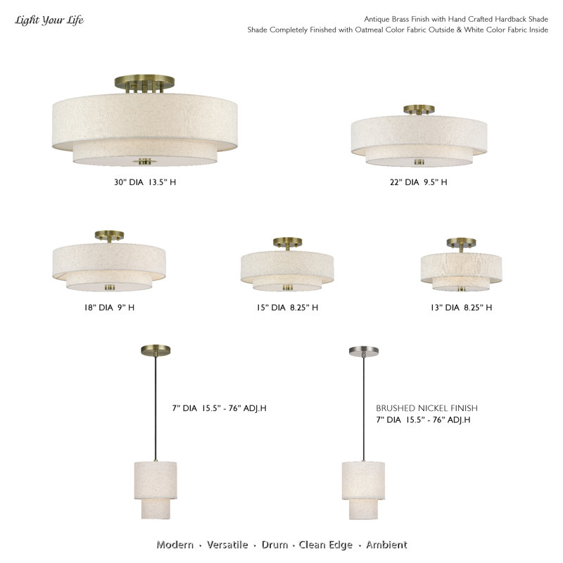 Mini-luminaire suspendu en nickel brossé 1 lumière Holliman, Nickel brossé