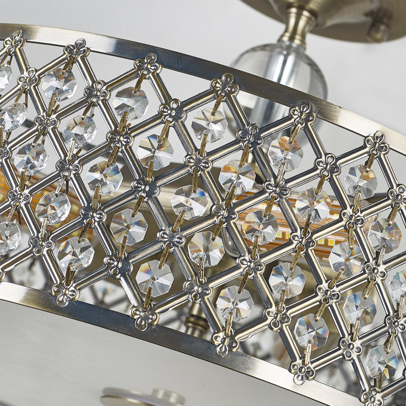 Salas Semi Flush Mount, Antique Brass