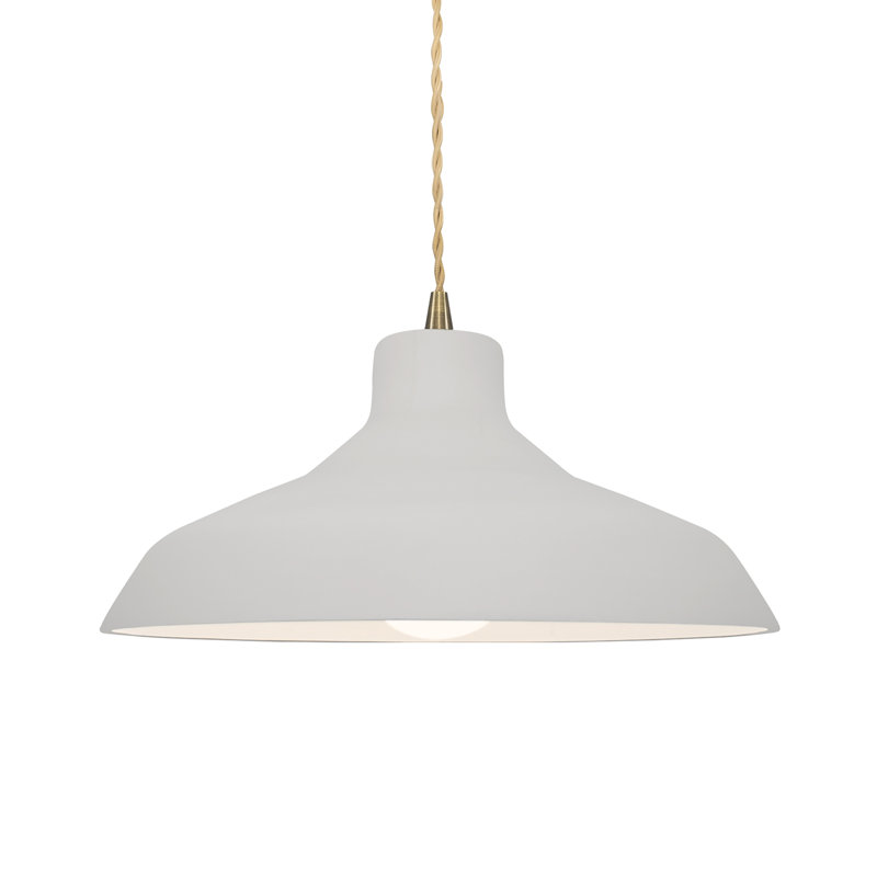 Fallon - Light Dome Pendant, Bisque, 6.25" H x 13.5" W x 13.5" D, Antique Brass