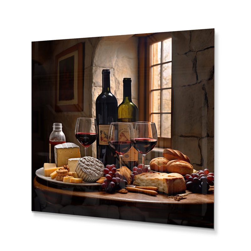 «Cheese and Wine I», impression sur métal sans cadre, H 29 po x l 29 po x P 1 po
