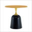Table d'appoint circulaire de 23,6 pouces, table de salon à base en métal avec grain de bois, décoration moderne simple pour la maison et le bureau-521594494