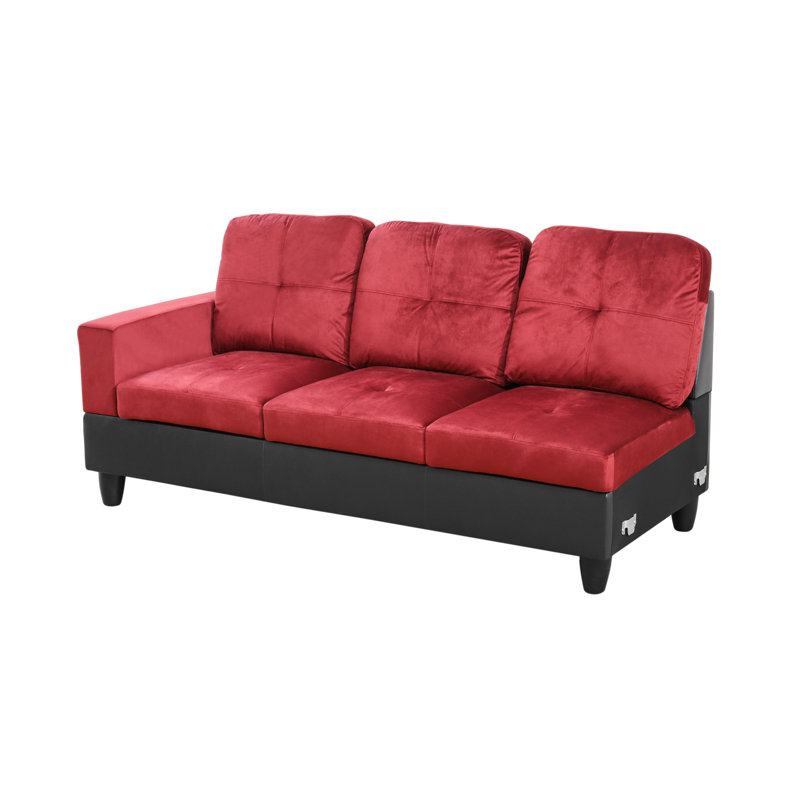 Laurana 2 - Piece Upholstered Sectional, Red Velvet