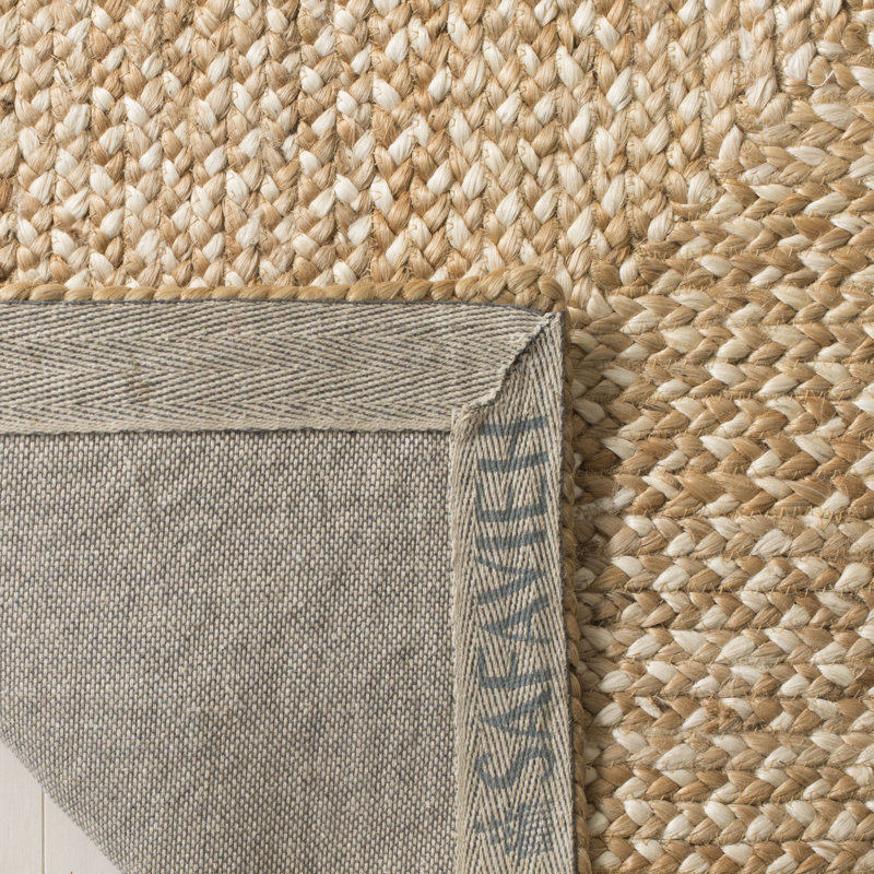 Marie Natural Fiber Hand Woven Jute And Cotton With Latex Solid Color Rug, Runner 2'6" x 10'
