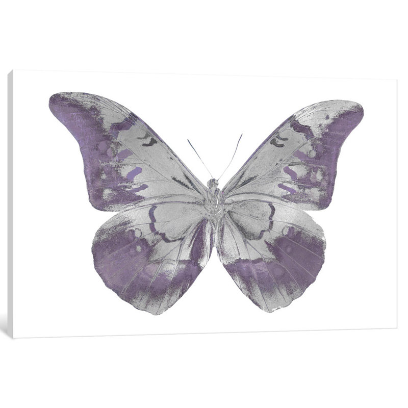 «Butterfly in Amethyst I» par Julia Bosco, reproduction sur toile tendue sur châssis, H 18 po x l 26 po x P 1,5 po