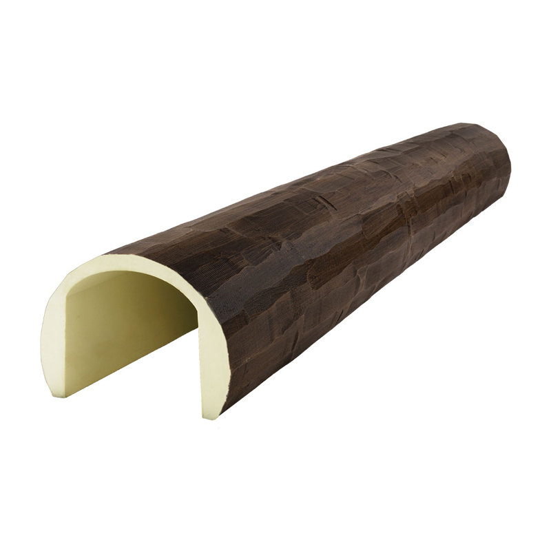 Poutre ronde rondes en faux bois Heritage Heritage Timber, l 8 po x H 6 po x L 72 po, Brun Kona, Ne s’applique pas