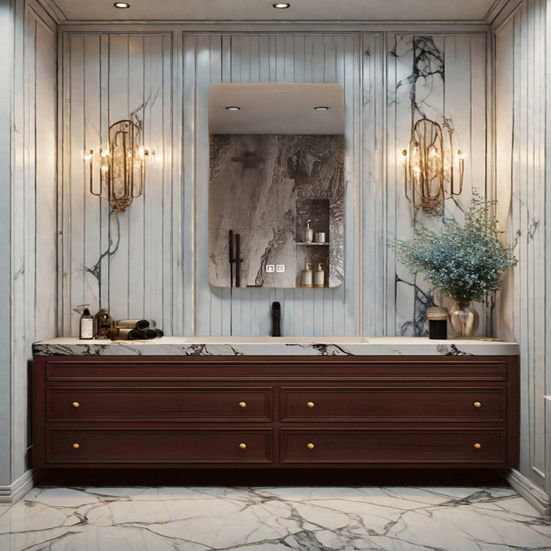 Armoire de salle de bain moderne française, H 19,68 po x l 66,92 po x P 19,68 po