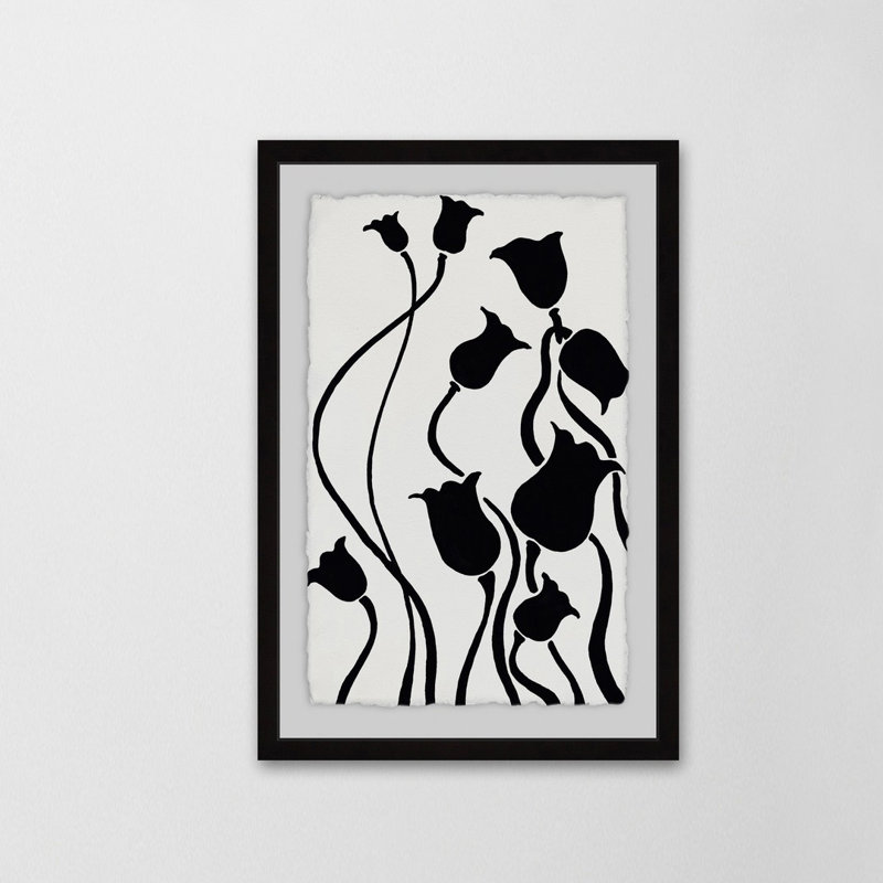 Uneven 1 Piece Single Picture Frame Painting, 30 cm H x 20 cm W x 4 cm D, Black Framed with Deckled Edges