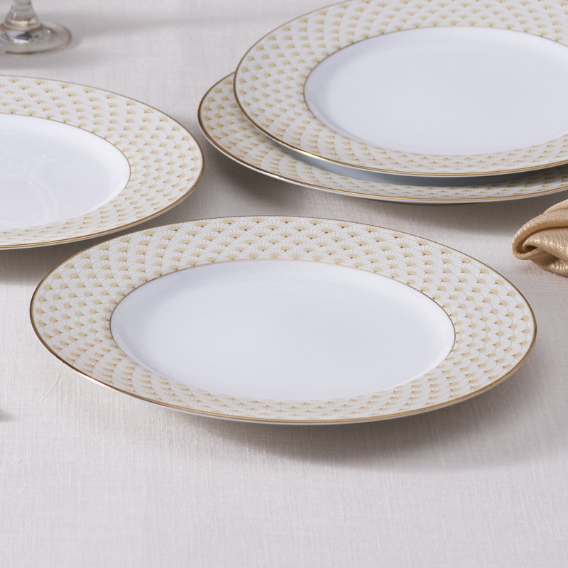 Ensemble de 4 assiettes plates Noritake Trocadero Gold, 10,5 po
