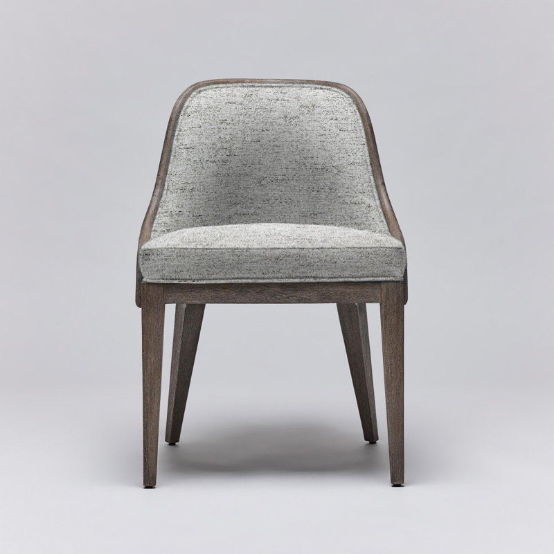 Chaise d'appoint rembourrée Siesta, Faux lin fougère, Céruse grise