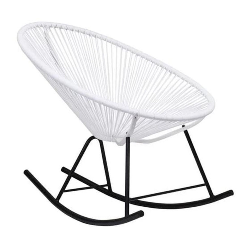 Chaise berçante câblée Bahia, Blanc