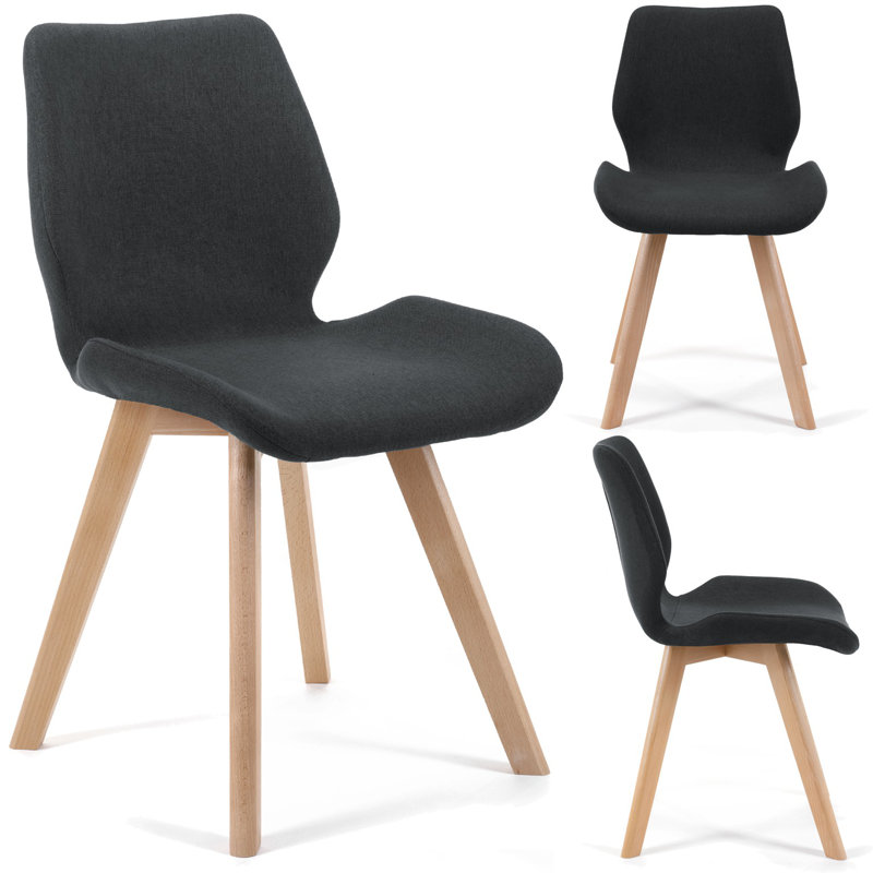 Kimballton 41cm H Velvet Upholstered Upholstered Back Side Chair in Black