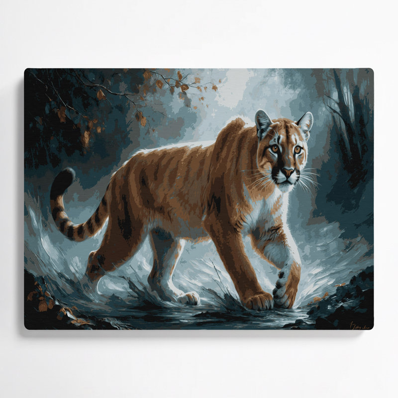 «Big Cats Eastern Cougar», art mural en métal gris