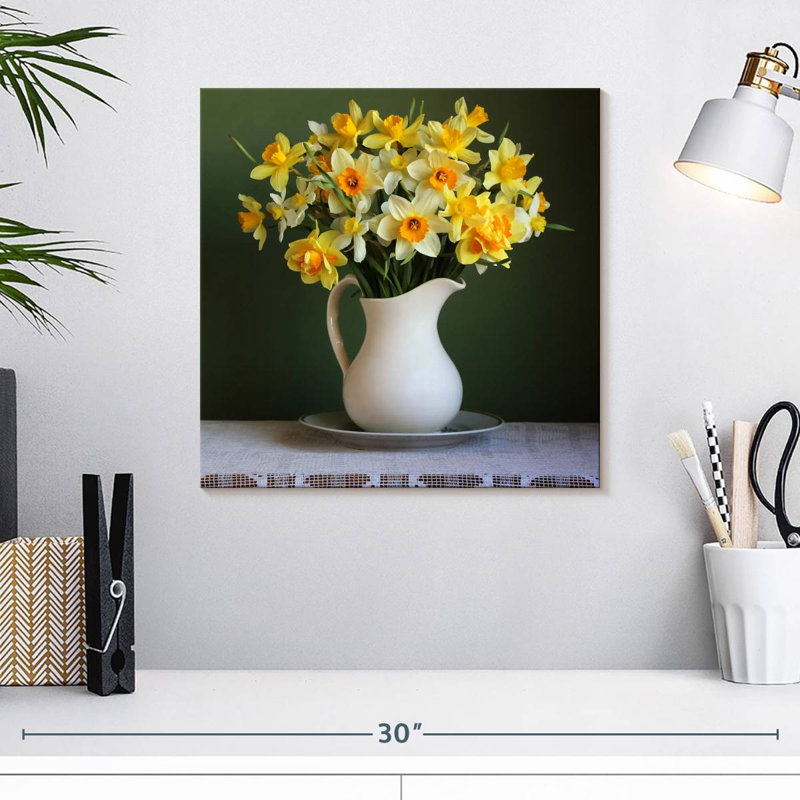 Harnek Daffodils In Pitcher, 16" H x 16" W