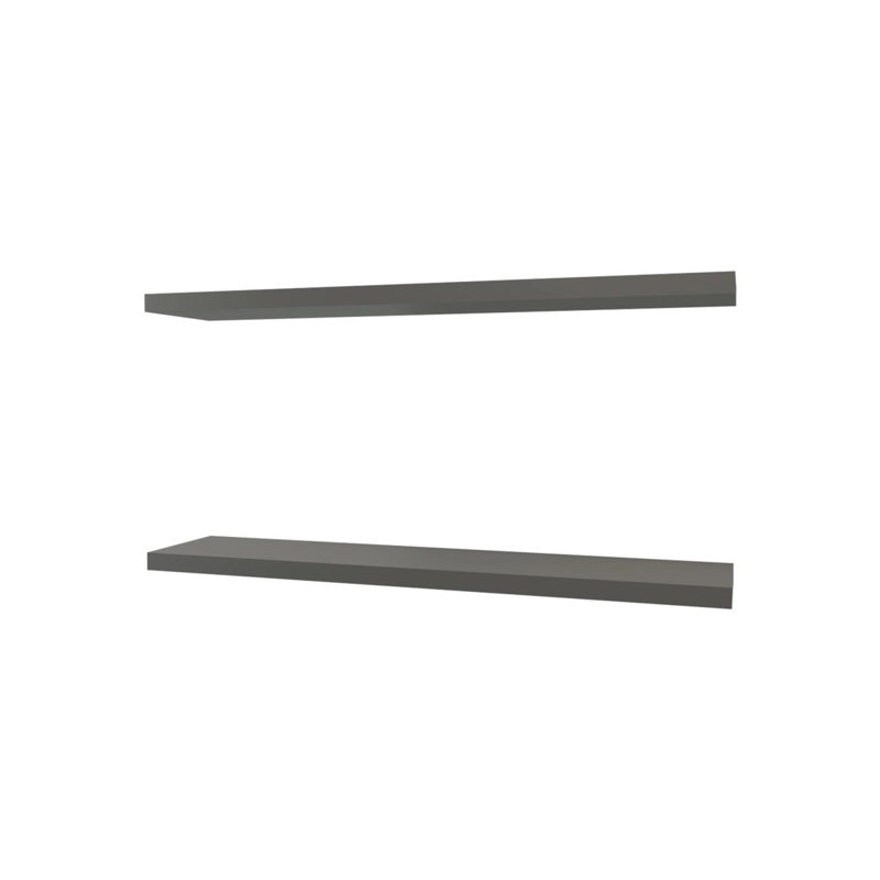 Tablette flottante grise, 1,61 po x 47,41 po x 9,91 po