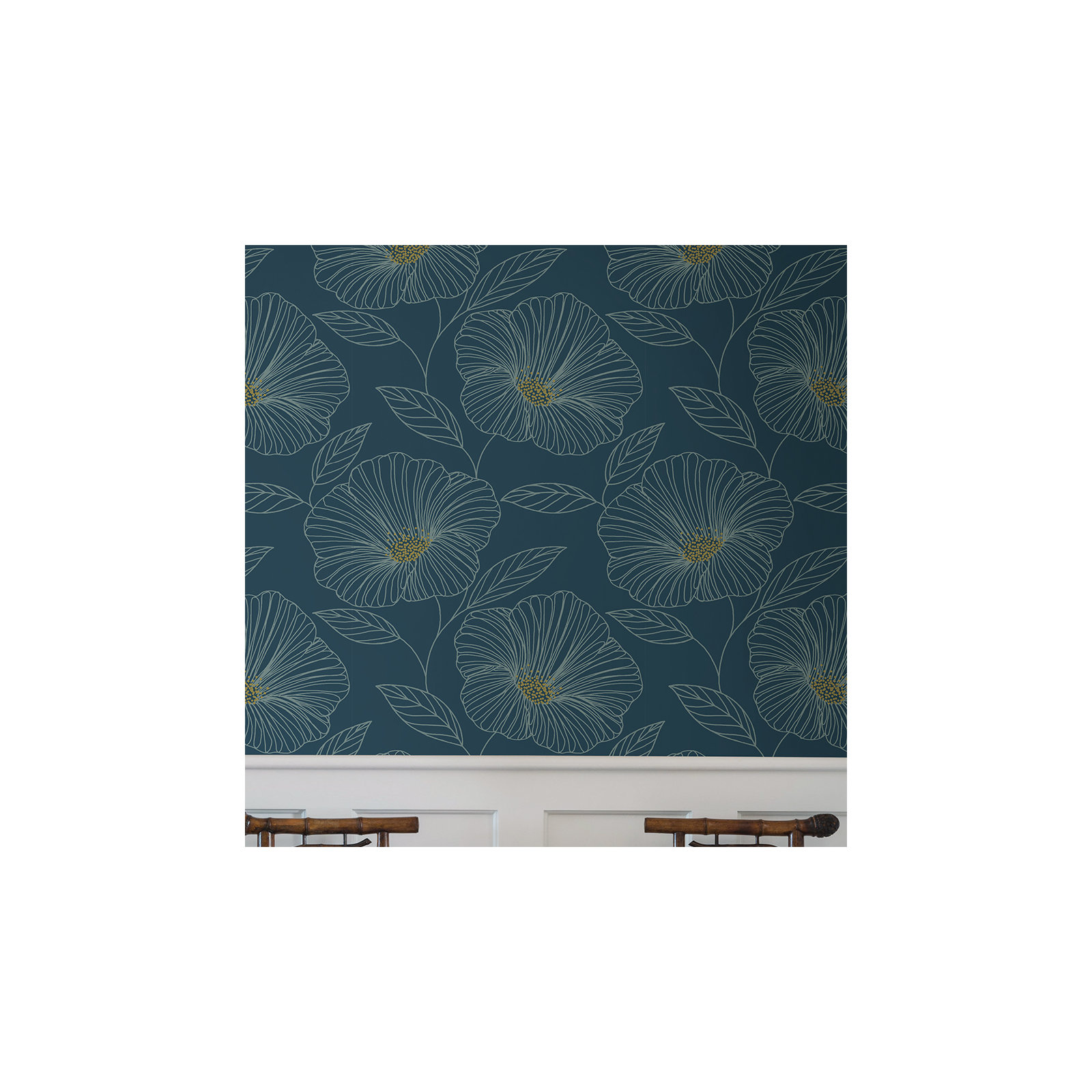 Mistral Mythic Floral Wallpaper Sample, Blue