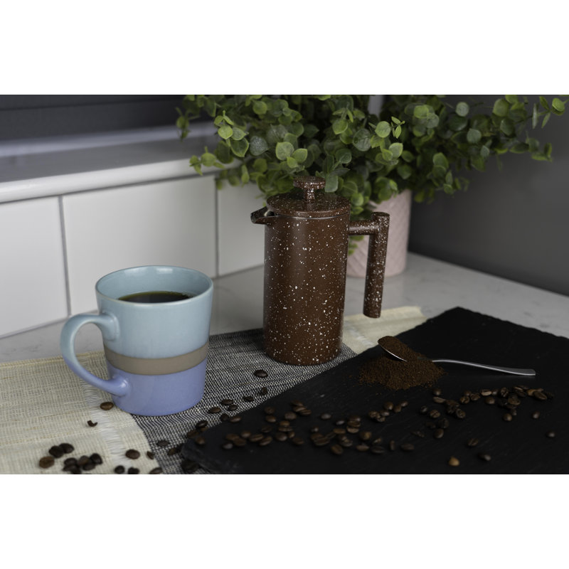 Café Olé CFD Cafetière, Double Walled Stainless Steel French Press Coffee Maker, Brown, 17.5cm H x 13cm W x 9cm D