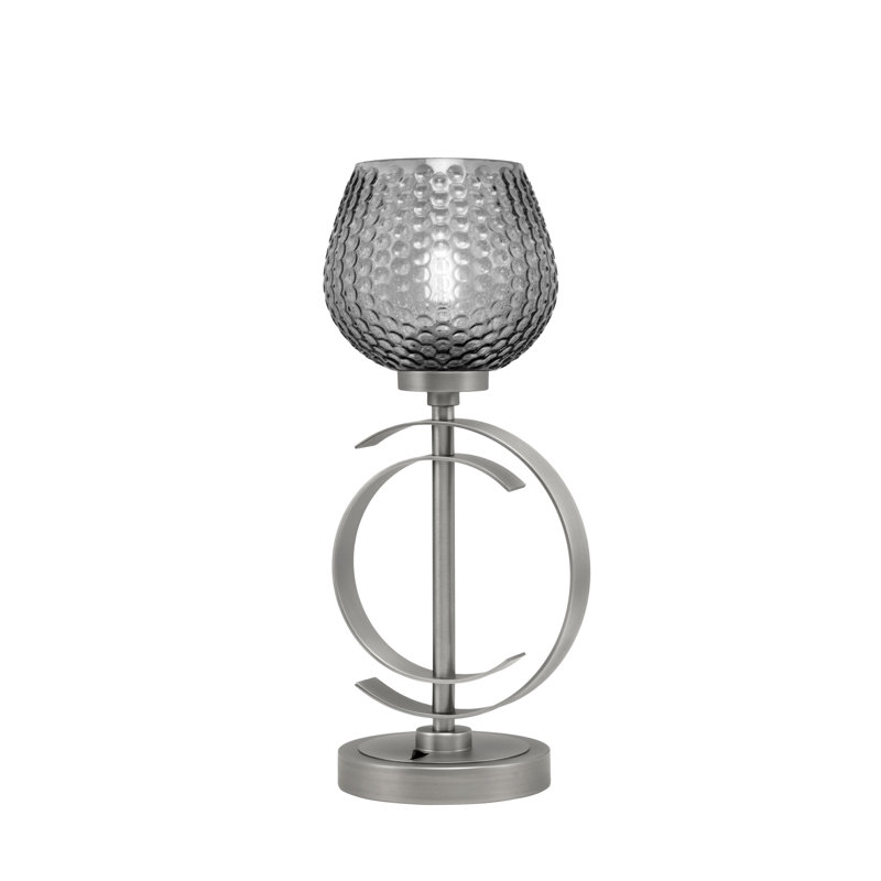 Lampe d'appoint Gulhayo avec verre texturé fumé de 6 po, Clair, Graphite