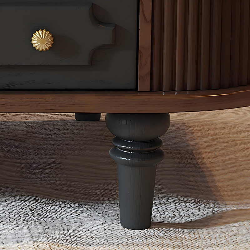 47.24"Modern Minimalist Solid Ash Wood Black-and-Brown Two-Tone Coffee Table